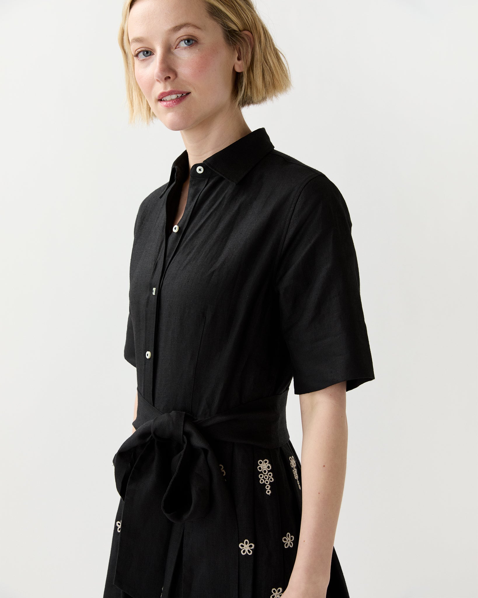 Ann Mashburn Short-Sleeved Classic Shirtwaist Dress 2019504