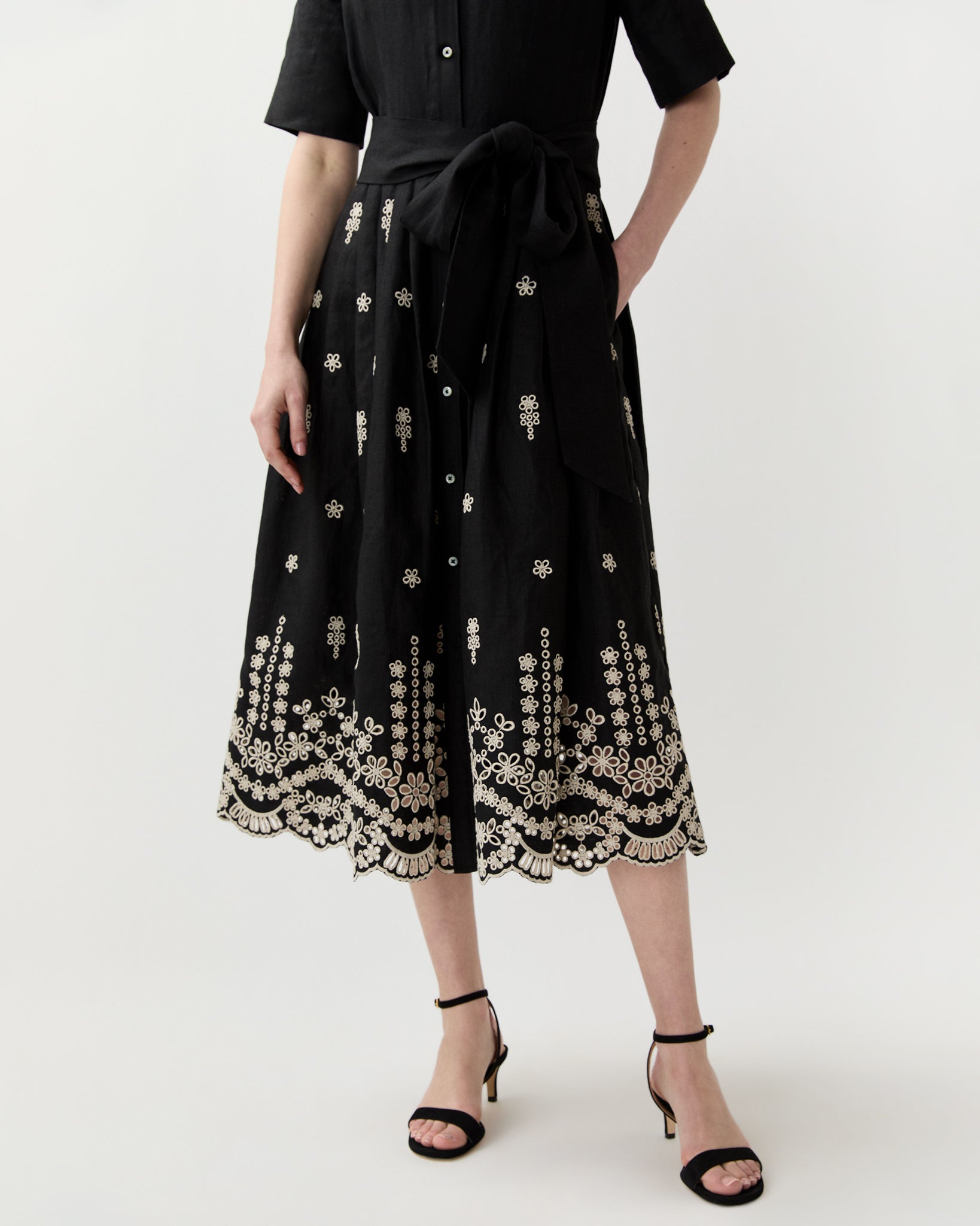 Ann Mashburn Short-Sleeved Classic Shirtwaist Dress 2019504