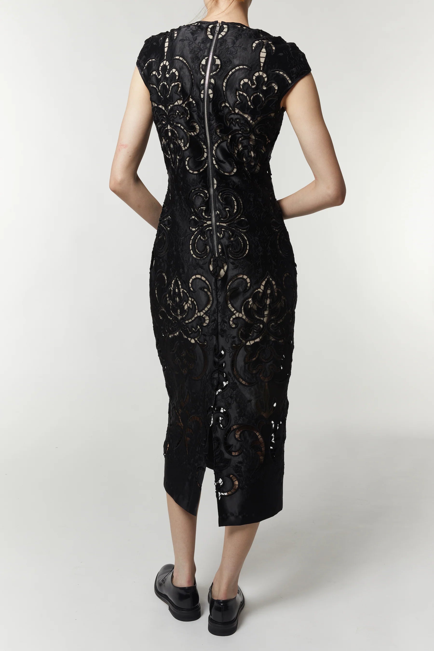 Saint Art Aida Cut Out Dress Black Lace
