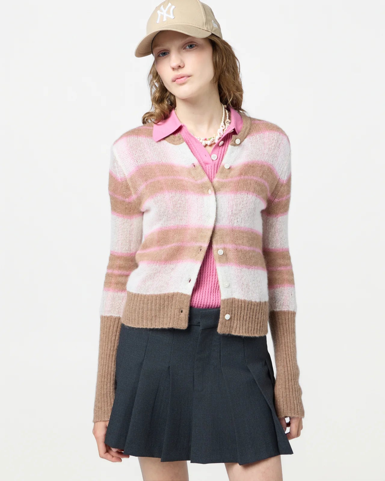 Guest in Residence Shadow Plaid Cardigan W33712DM