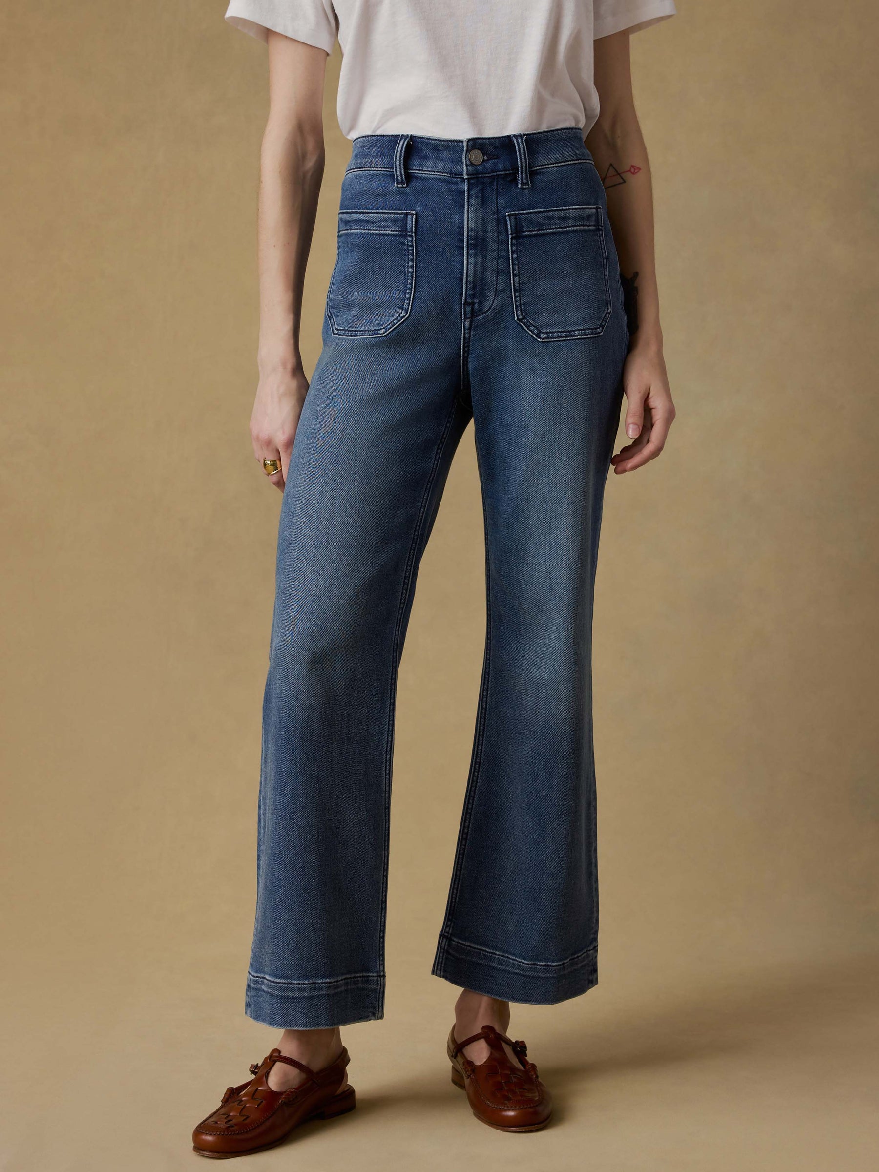 Faherty Stretch Terry Patch Pocket Ankle Pant