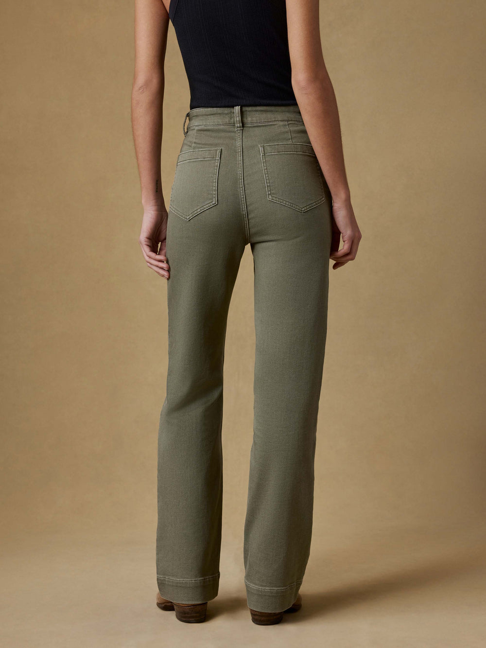 Faherty Stretch Terry Patch Pocket Pant - Island Olive
