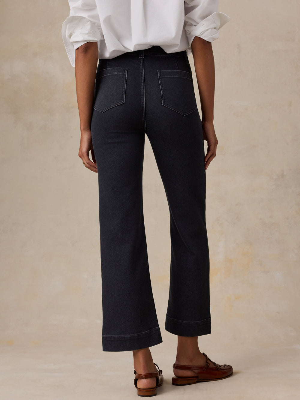 Faherty Stretch Terry Patch Pocket Ankle Pant - Onyx Black