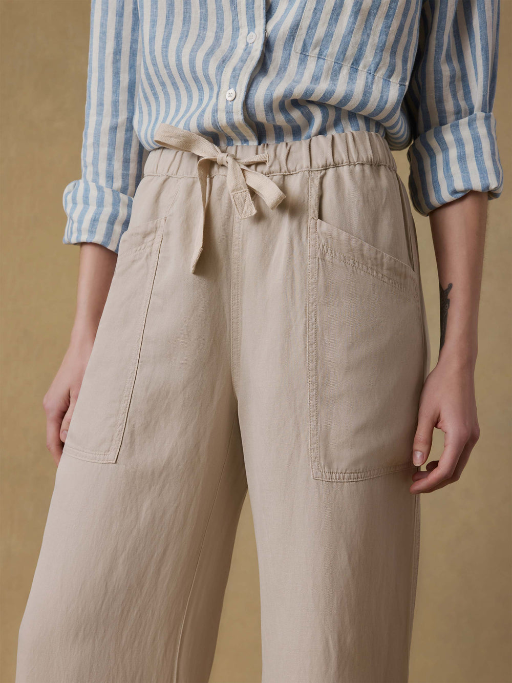 Faherty Topanga Drape Pant - Wheaten