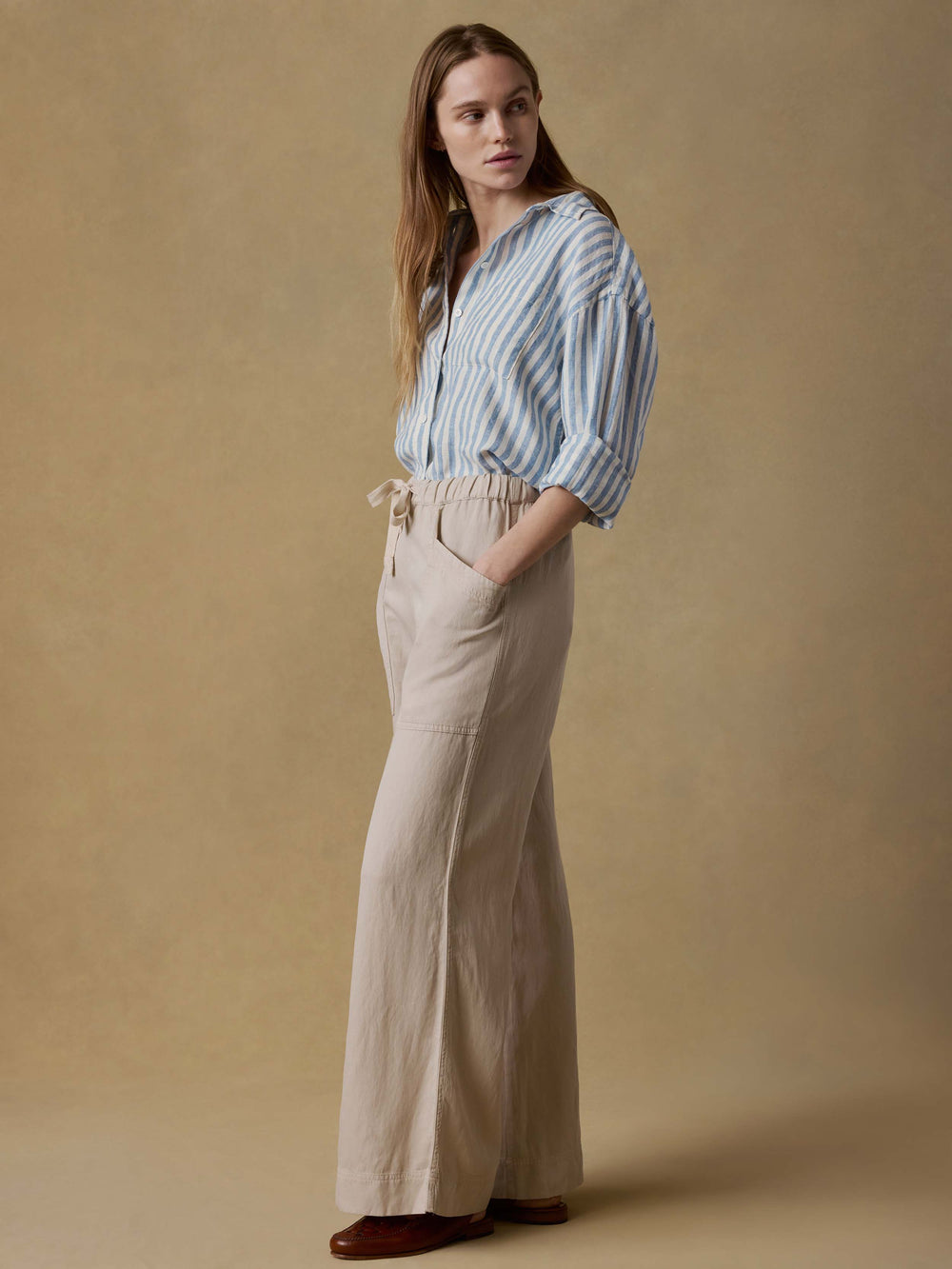 Faherty Topanga Drape Pant - Wheaten
