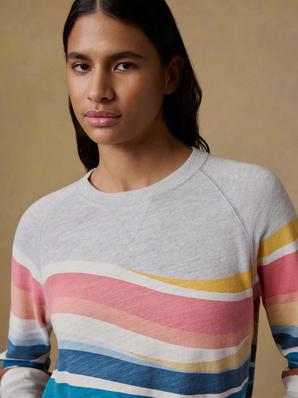 Faherty Sunwashed Organic Crewneck - Soleil Waves