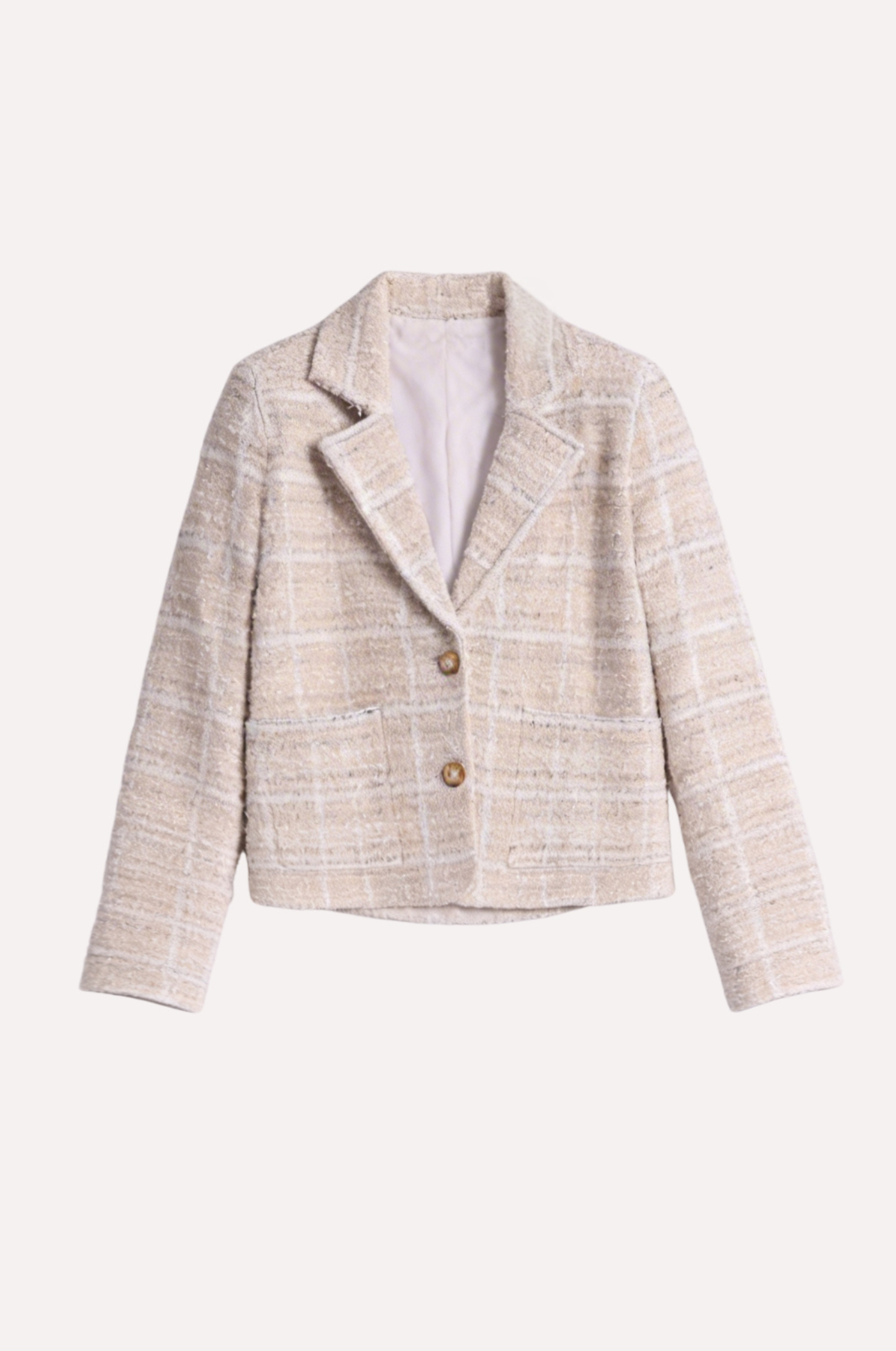 Minnie Rose Viscose Tweed Shrunken Blazer