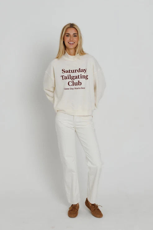Sunny Somewhere Saturday Tailgaiting Mock Neck Sweatshirt