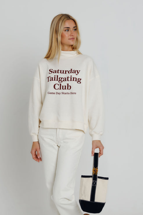 Sunny Somewhere Saturday Tailgaiting Mock Neck Sweatshirt