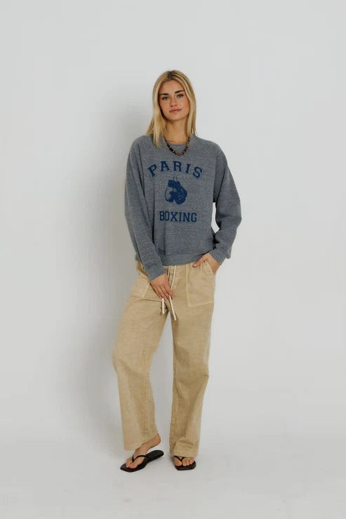 Sunny Somewhere Paris Boxing Raglan Crew Sweatshirt