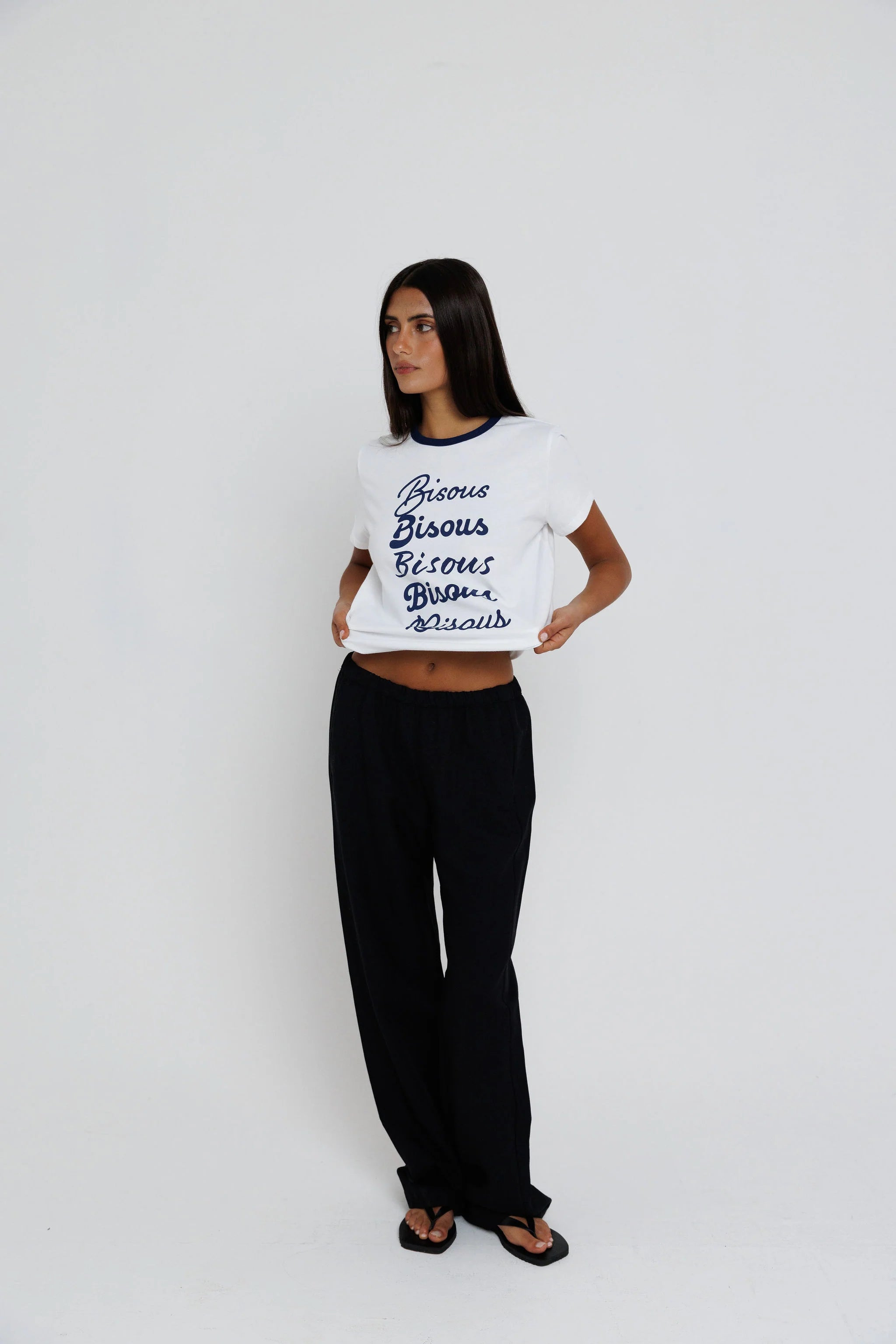 Sunny Somewhere Bisous Ringer Tee