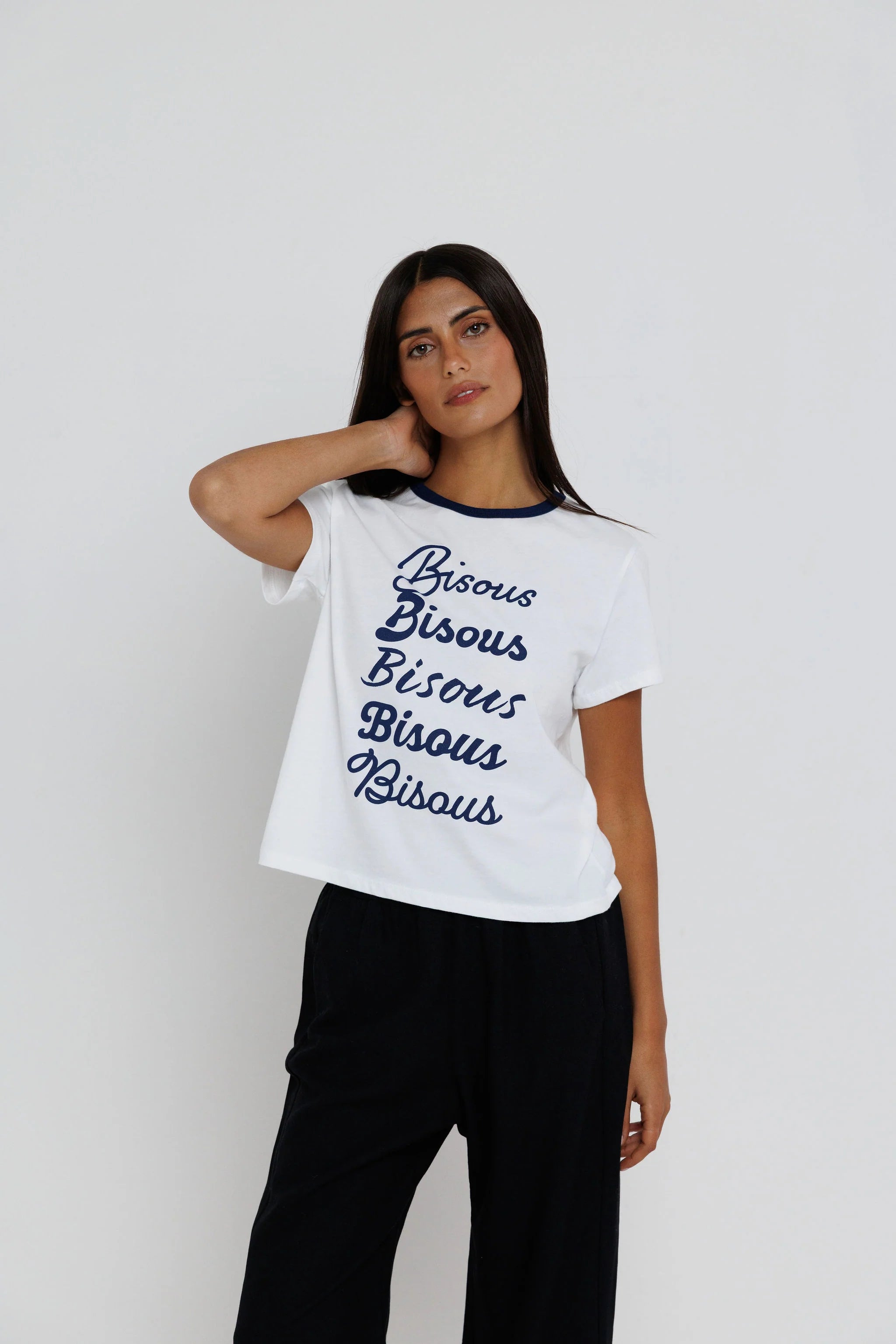 Sunny Somewhere Bisous Ringer Tee