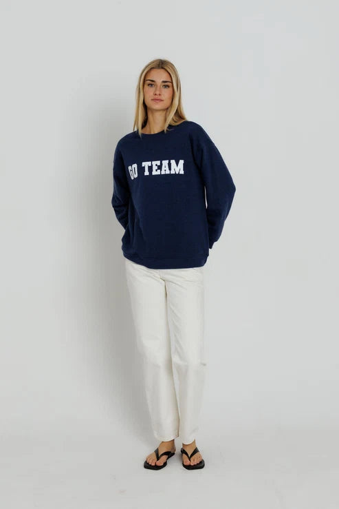Sunny Somewhere Go Team Sweatshirt Navy