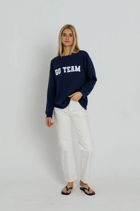 Sunny Somewhere Go Team Sweatshirt Navy
