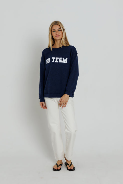 Sunny Somewhere Go Team Sweatshirt Navy