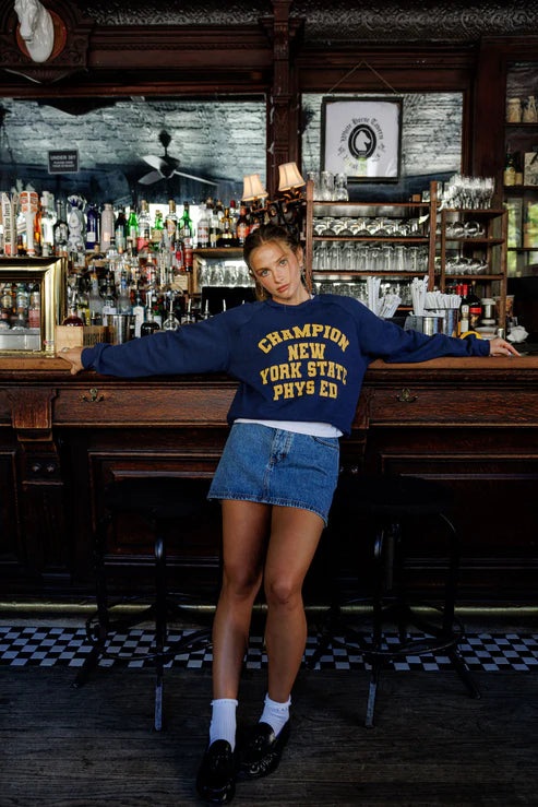 Sunny Somewhere NY Phys Ed Raglan Crew