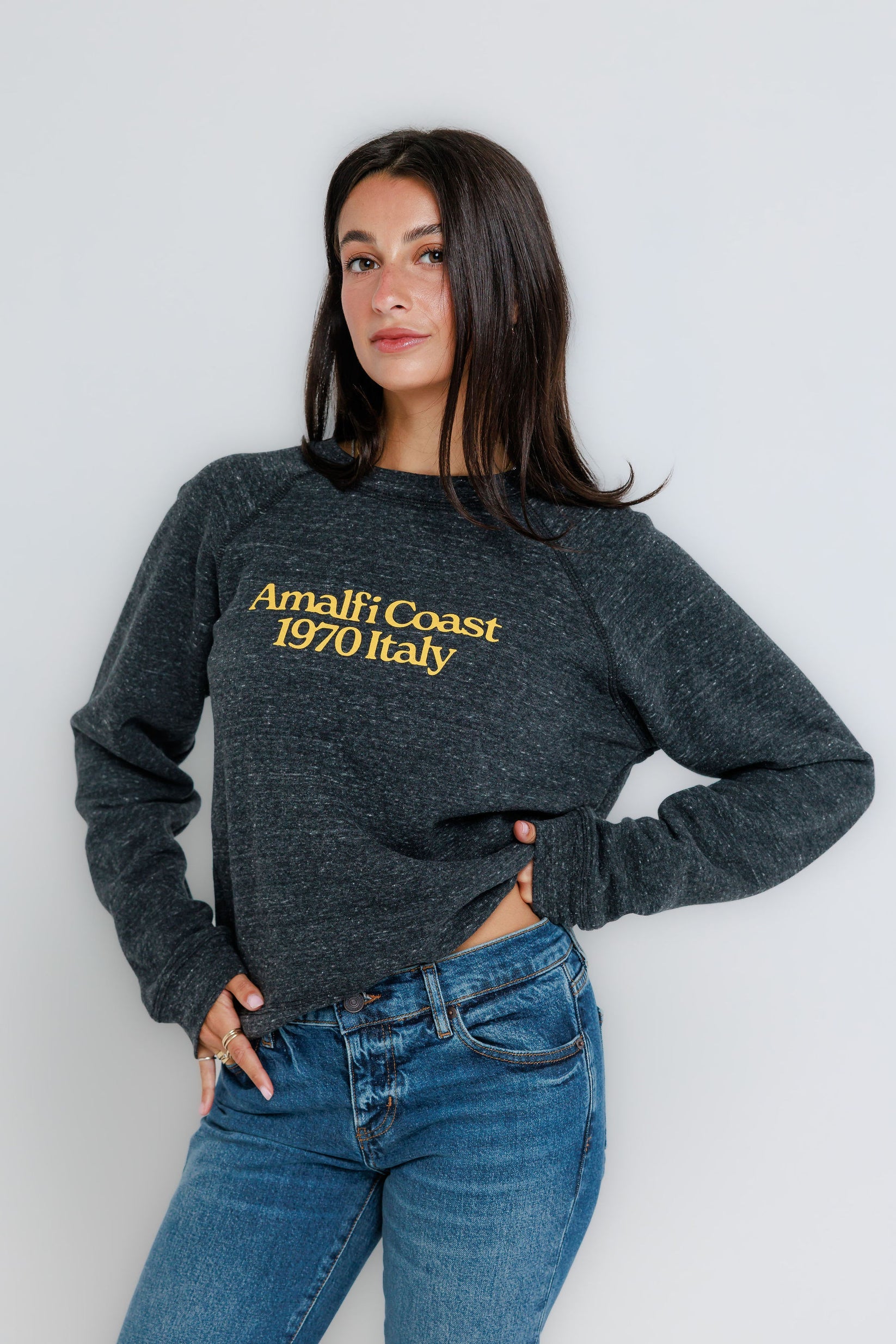 Sunny Somewhere Amalfi Coast Raglan Crew