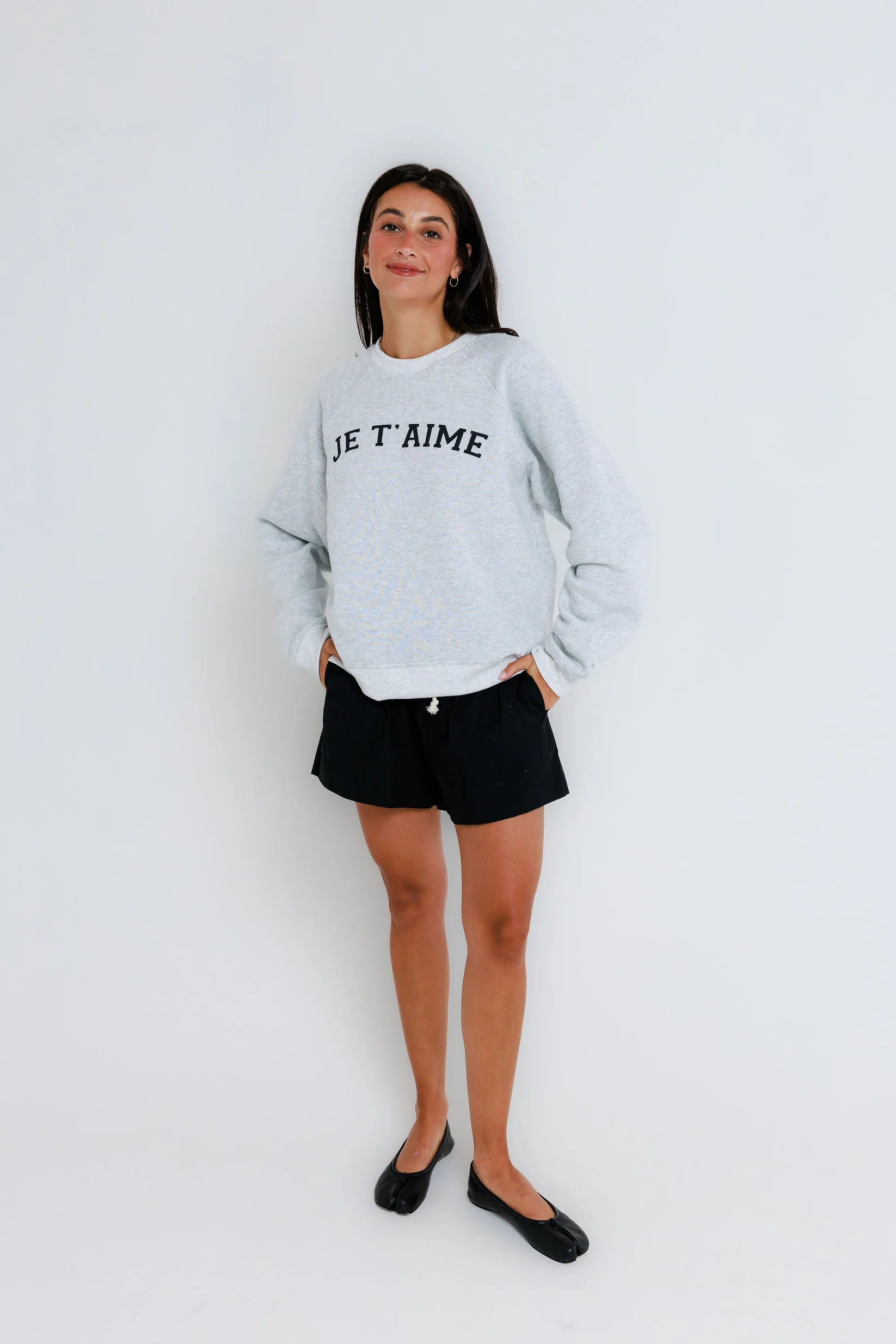 Sunny Somewhere Je T'aime Raglan Crew