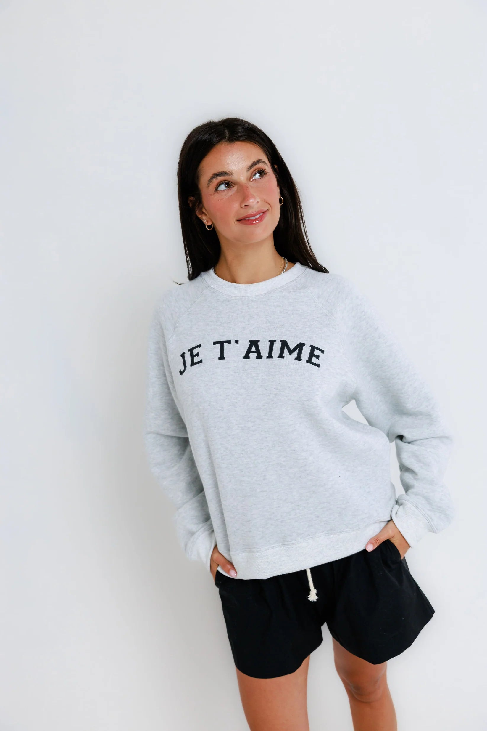 Sunny Somewhere Je T'aime Raglan Crew