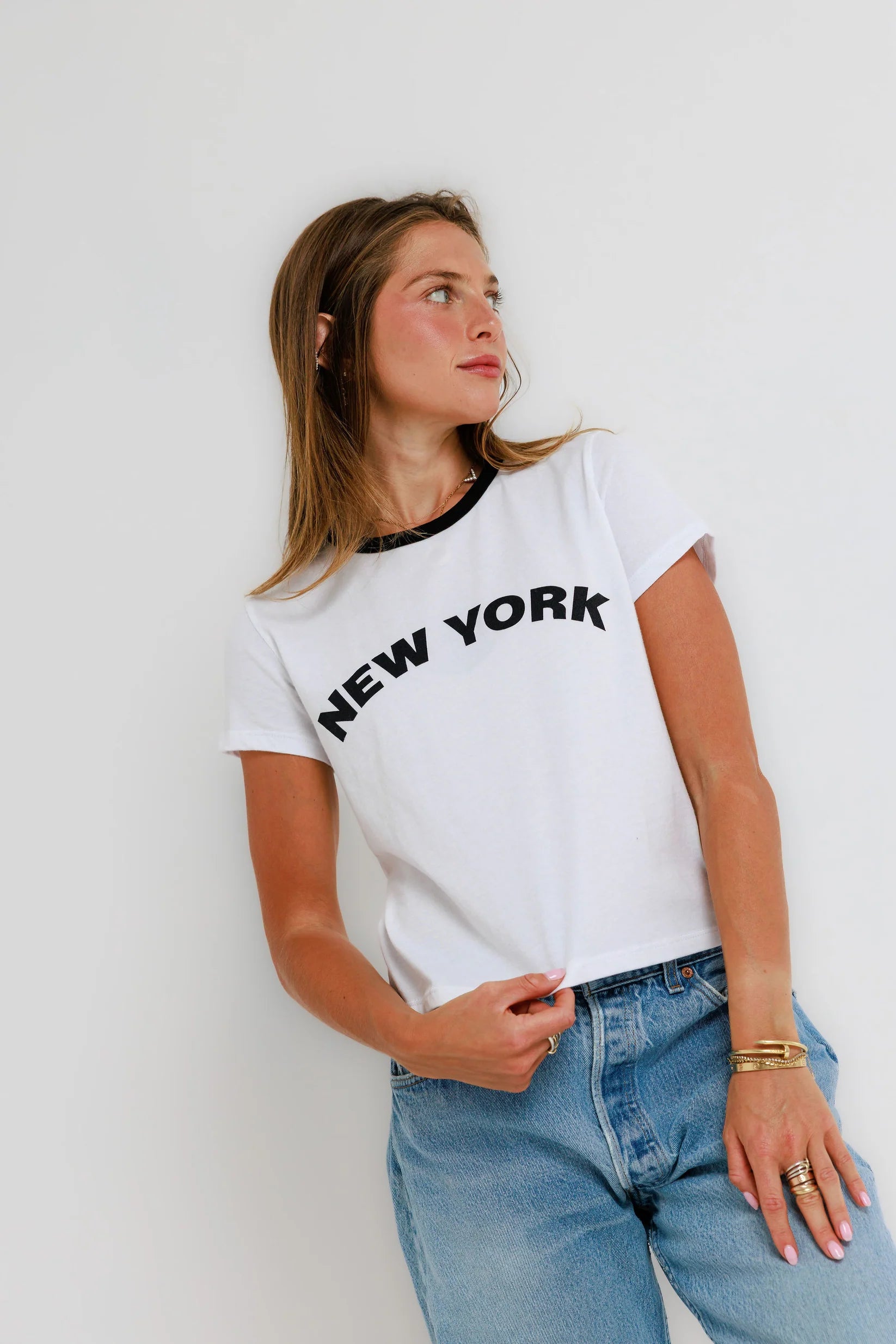 Sunny Somewhere New York Ringer Tee