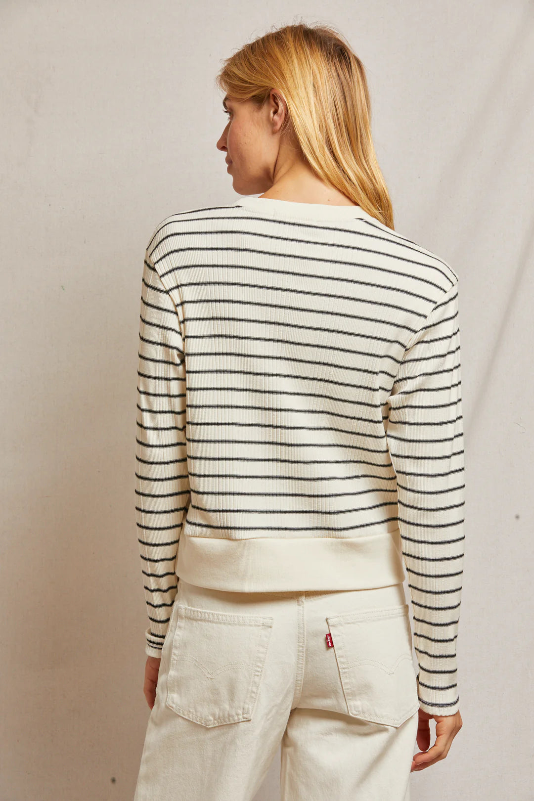 Perfect White Tee Stef Luxe Rib Pullover Sweatshirt