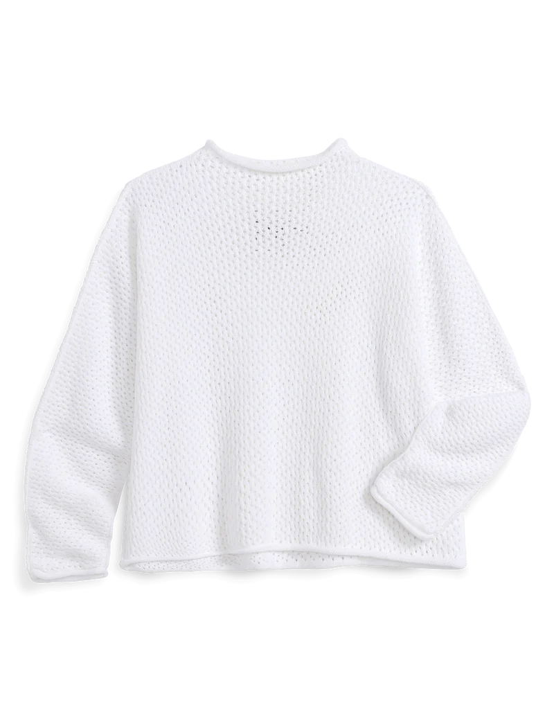Frank and Eileen Monterey Pointelle Rolled Neck Sweater