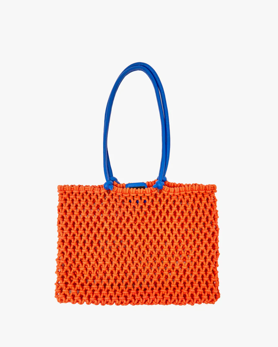 Clare V Sandy Tote Bag Zucca and Cobalt 100030