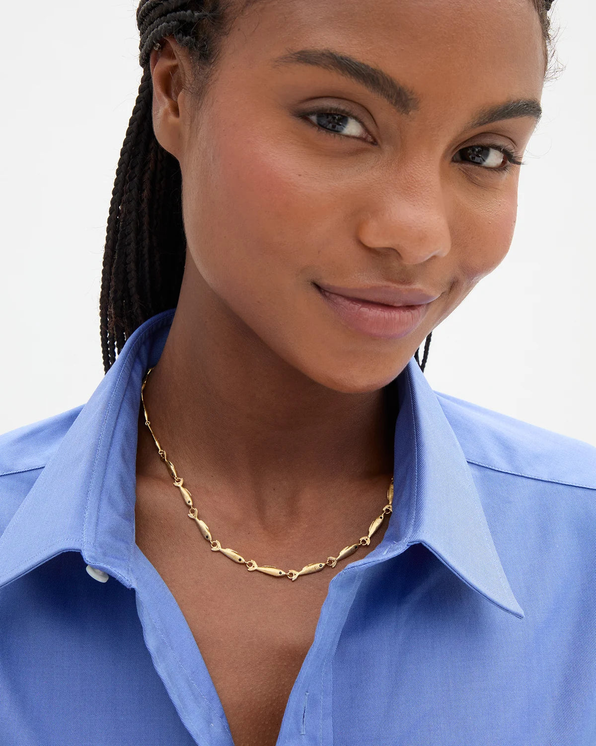 Clare V. Sardine Chain Necklace 16" 100054