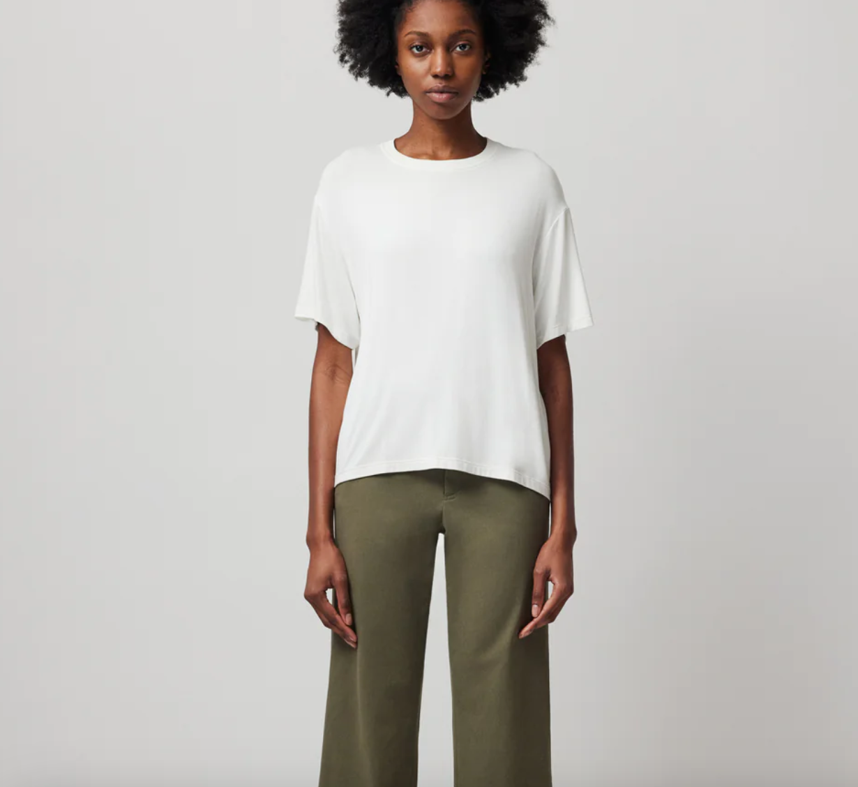 ATM Viscose Blend Jersey Crew Neck Relaxed Tee