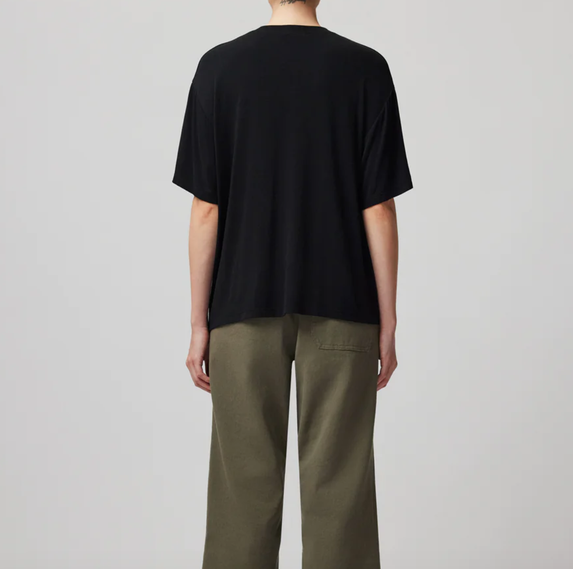 ATM Viscose Blend Jersey Crew Neck Relaxed Tee AW1742-EBG