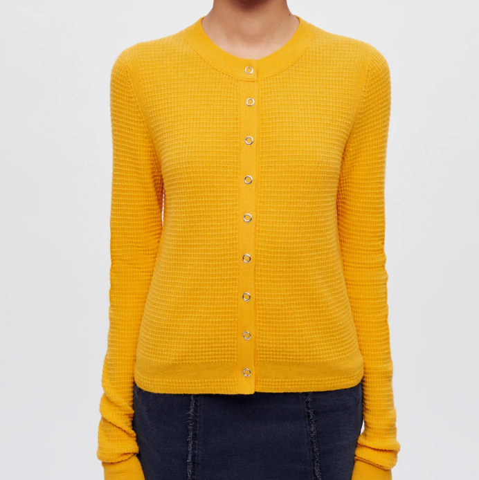 RE/DONE Waffle Slim Cardigan Clementine