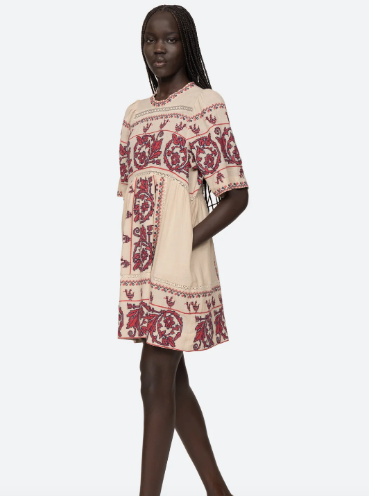 Sea Beena Embroidery Short Sleeve Dress