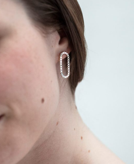 Saskia Diez Loop Earrings Short Silver