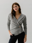 Cissa The Wrap Cardigan 100% Cashmere Heather Grey