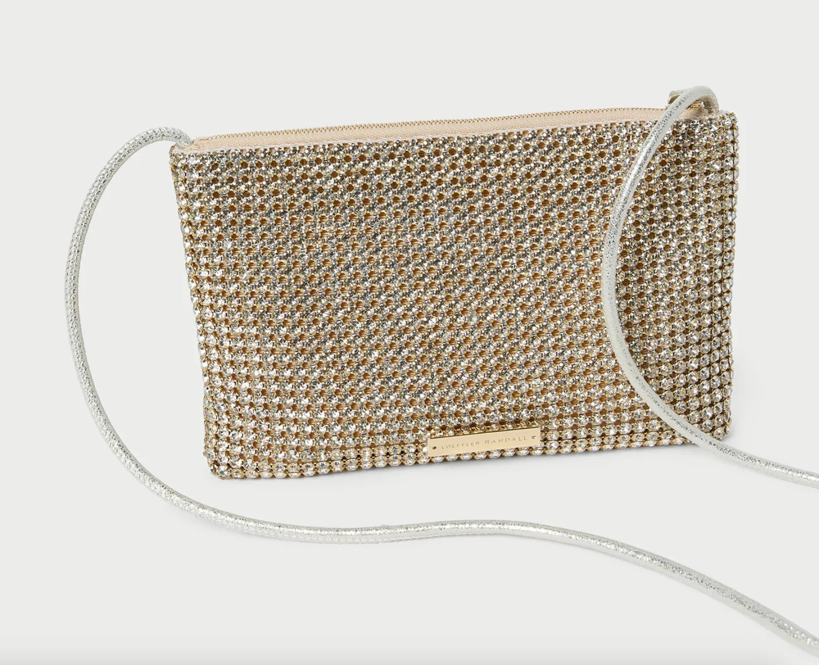 Loeffler Randall Yasmine Gold Diamante Crossbody