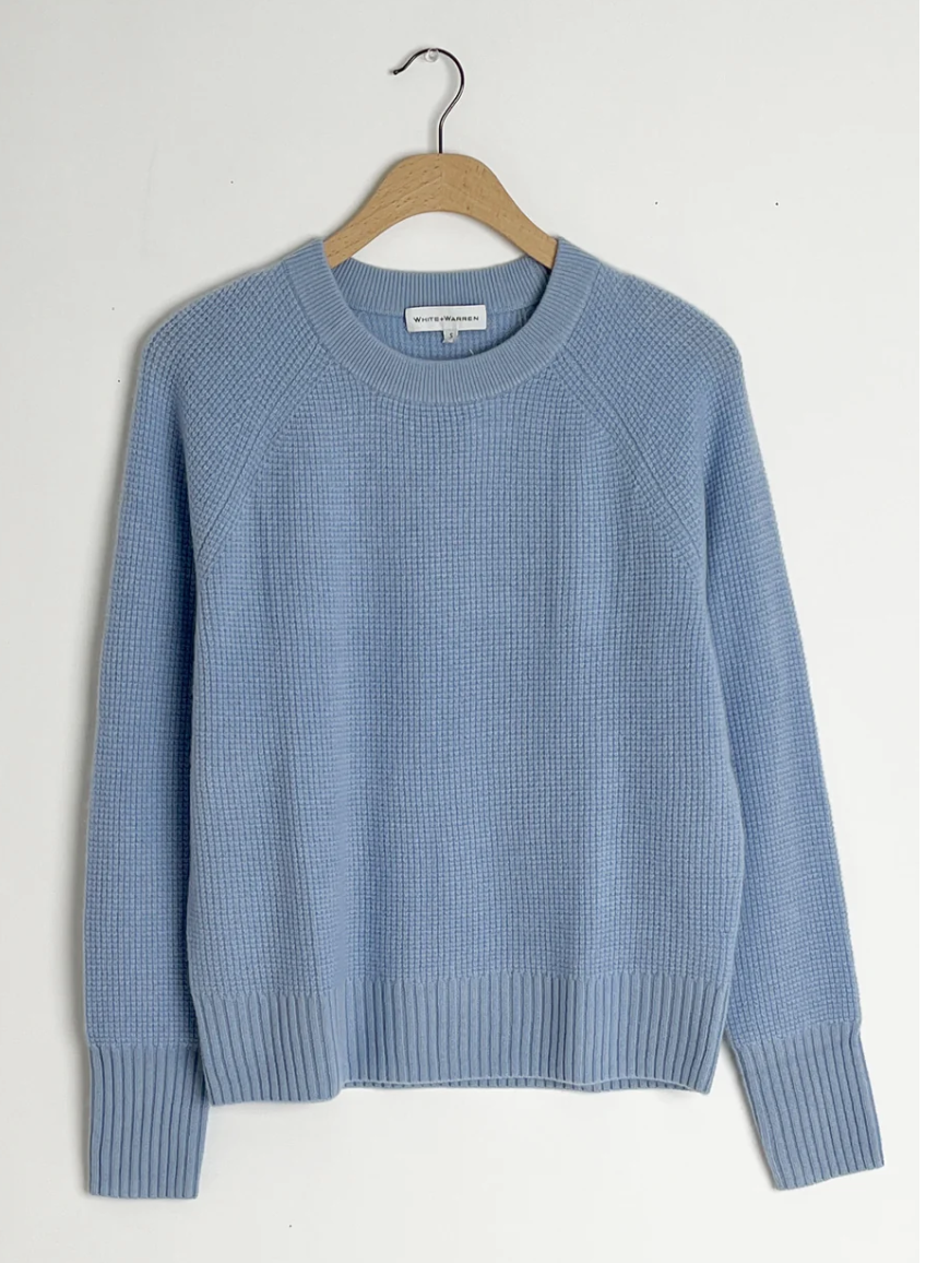 White + Warren Cashmere Waffle Sweatshirt 20388