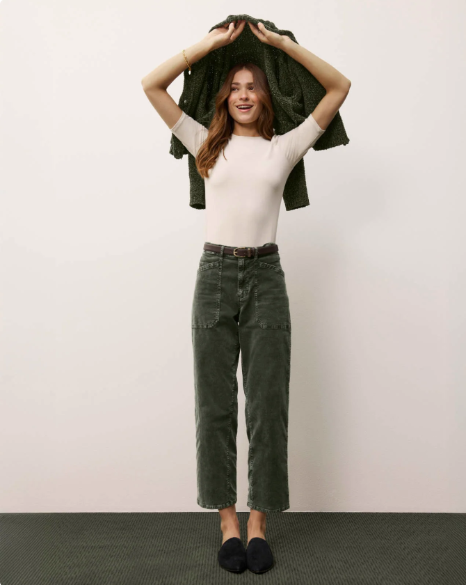 Splendid Andrea Crop Cardigan in Green Spruce RS4K861