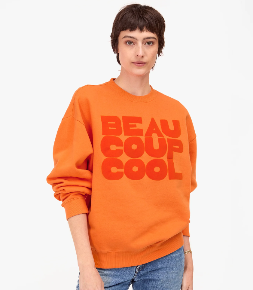Clare V. Overzised Sweatshirt Flcoked Beaucoup Cool AP-LS-LS-100341