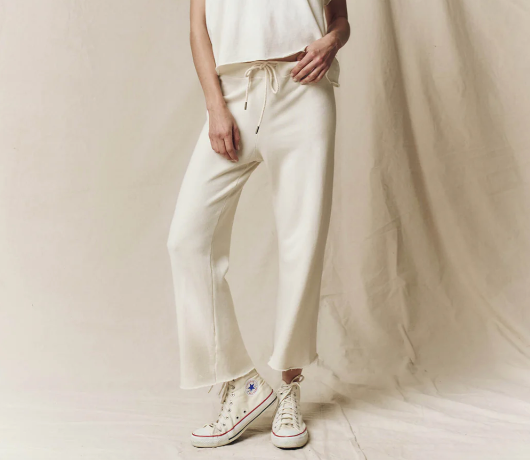 The Great The Wide Leg Cropped Sweatpant