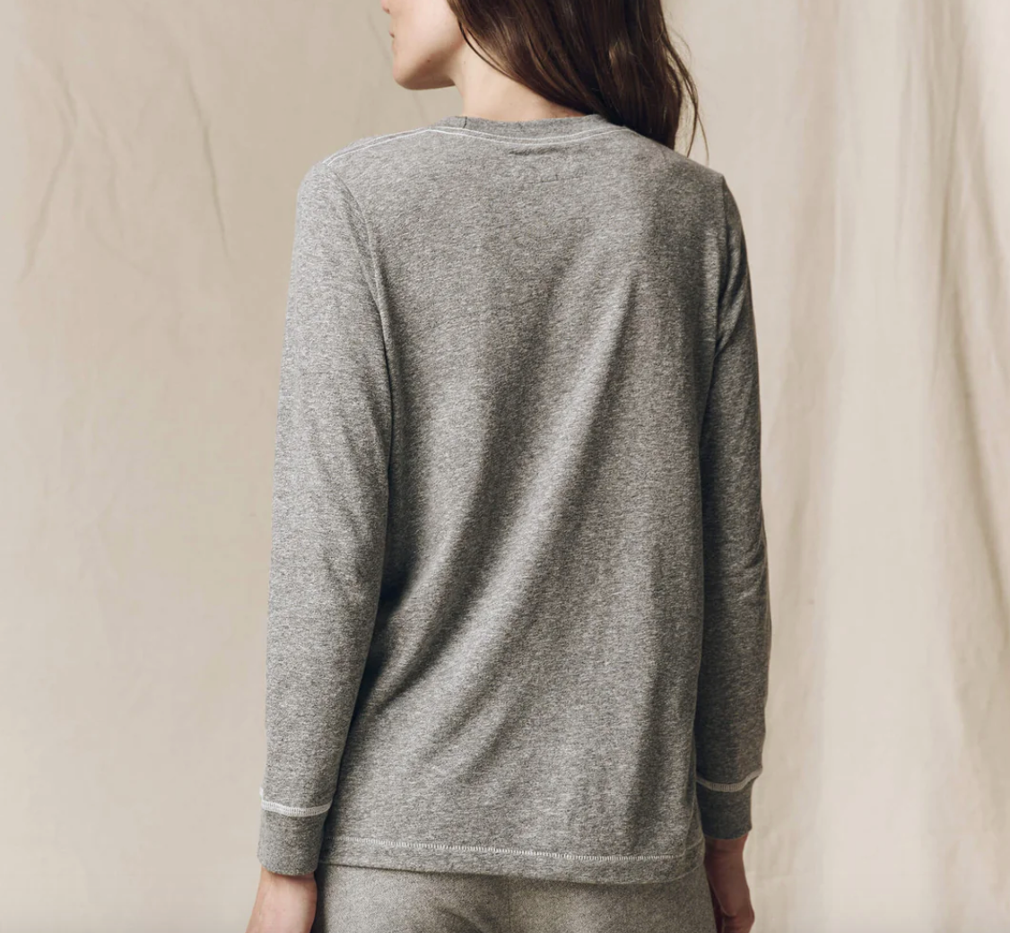 The Great The Long Sleeve Slim Tee Heather Grey