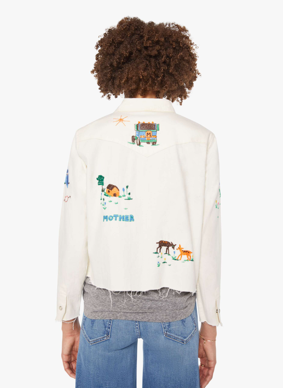 Mother Denim The Super Exs Crop Fray Denim Burron-Up 2335-1494-FDU