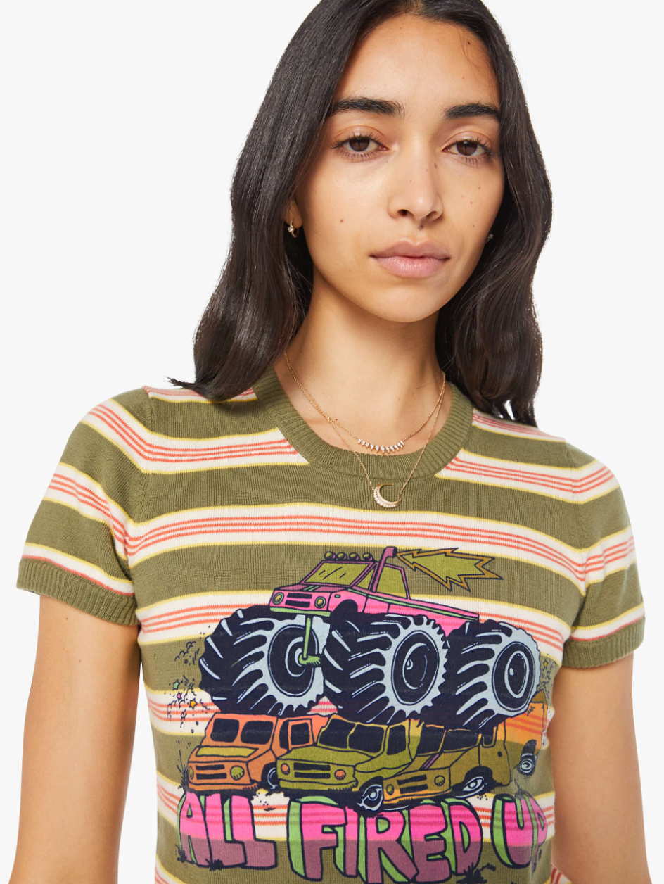 Mother Denim The Itty Bitty Scoop Tee Shirt 81976-1840-OVN