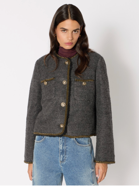 Berenice Melrosechain Short Faux Fur-Lined Coat