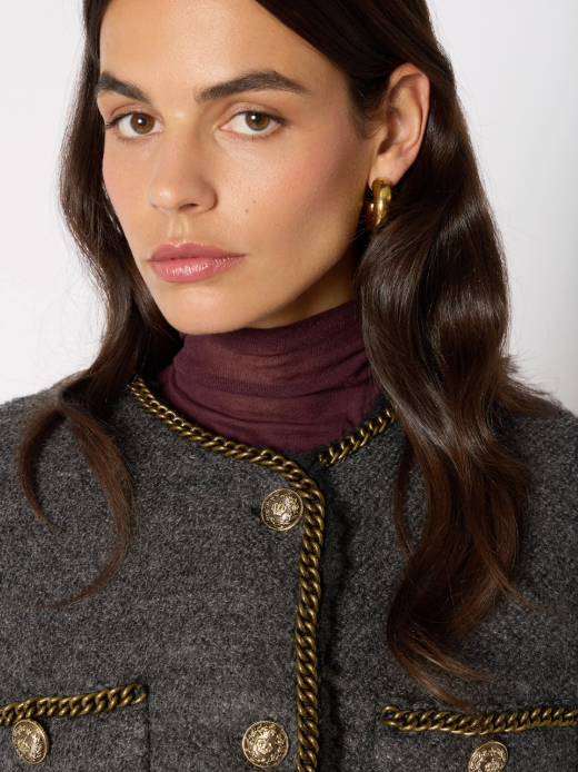 Berenice Melrosechain Short Faux Fur-Lined Coat