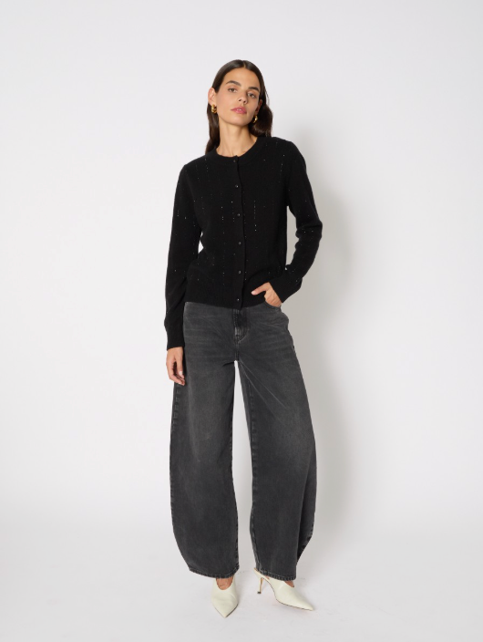 Berenice My Strass Cashmere Cardigan with Rhinestone Stripes