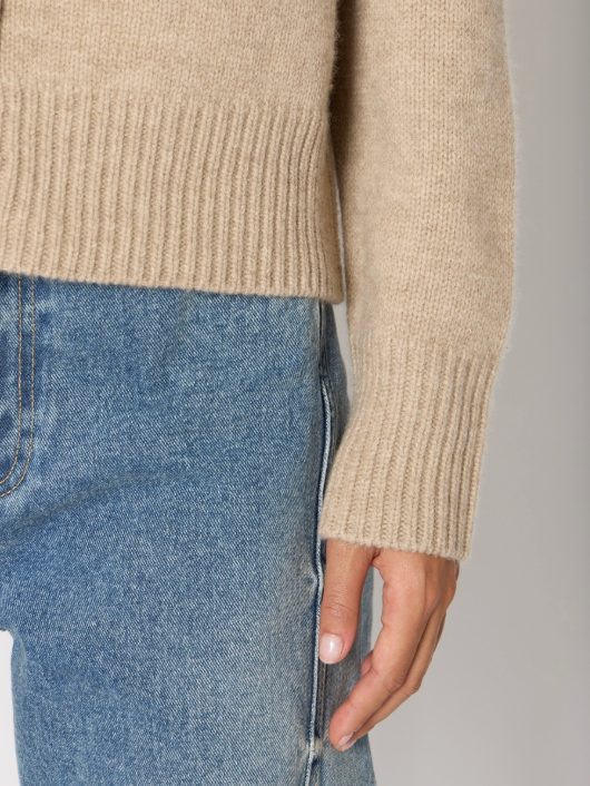 Berenice Mambowavy Cardigan with Jacquard and Pearl Embroidery