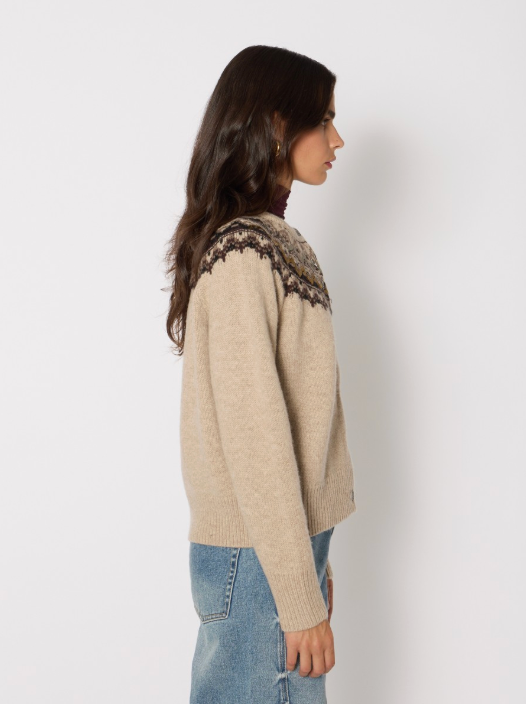 Berenice Mambowavy Cardigan with Jacquard and Pearl Embroidery