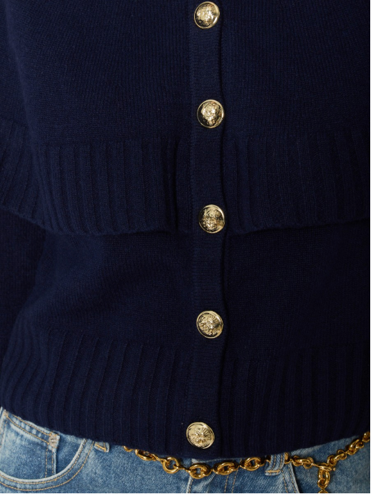 Berenice Millicent Navy Cardigan with Sailor Collar