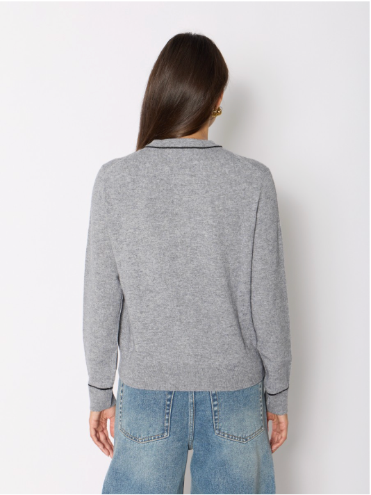 Berenice Margaret Cardigan with Pockets and Contrasting Details