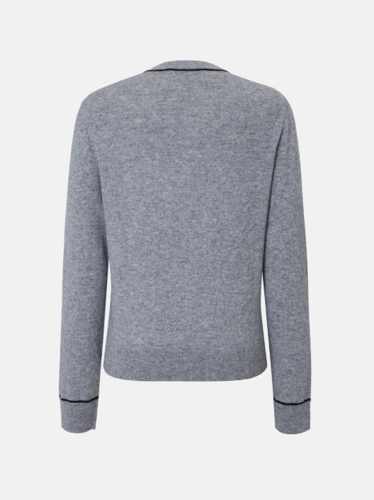 Berenice Margaret Cardigan with Pockets and Contrasting Details